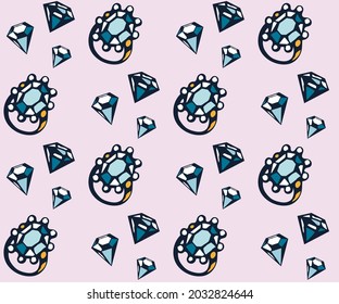 Vector background hand drawn jewelery. Hand drawn ink illustration. Modern ornamental decorative background. Vector pattern. Print for textile, cloth, wallpaper, scrapbooking