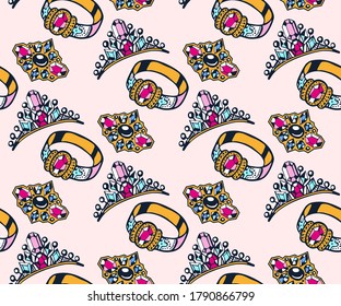joyas dibujadas a mano con vectores. Ilustración de tinta dibujada a mano. Marco decorativo ornamental moderno. Patrón vectorial. Imprimir para textiles, tela, papel pintado, raspado