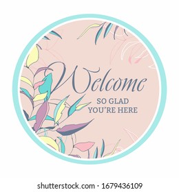 Vector background with hand drawn leaves for placing some text
