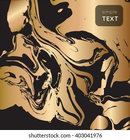 Vector background. Hand drawn marbling illustration technique. Texture for Design, Website, Background, Banner. Gold and black/