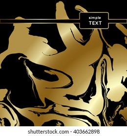 Vector background. Hand drawn marbling illustration technique. Texture for Design, Website, Background, Banner.
Gold on black background.