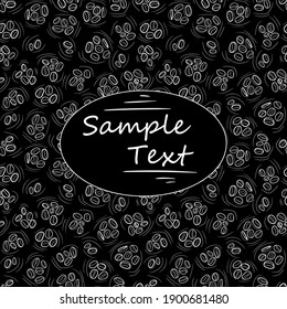 Vector background with hand drawn natural coffee beans. Natural vector pattern with place for your text.