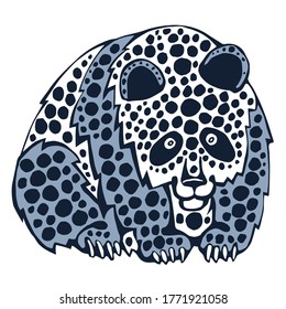Vector background hand drawn panda. Hand drawn ink illustration. Modern ornamental decorative background. Print for textile, cloth, wallpaper, scrapbooking