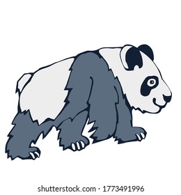 Vector background hand drawn panda. Hand drawn ink illustration. Modern ornamental decorative background. Print for textile, cloth, wallpaper, scrapbooking