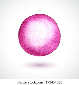 Vector background with hand drawn watercolor sphere. Template for your design