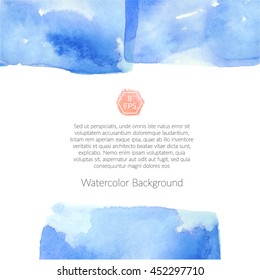 Vector. Background with hand drawn watercolor elements. Handmade watercolor rectangle with multiply effect isolated on white background. Ready to print big background.