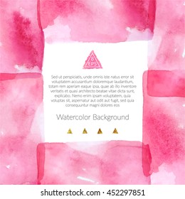 Vector. Background with hand drawn watercolor elements. Handmade watercolor rectangle with multiply effect isolated on white background. Ready to print big background.