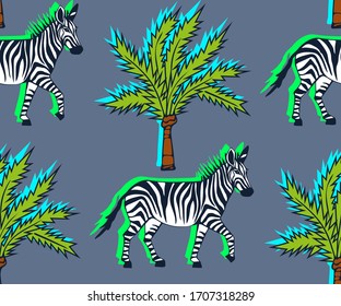 Cebra dibujada a mano por vectores. Ilustración de tinta dibujada a mano. Marco decorativo moderno. Patrón vectorial. Impresión para textiles, paños, papel pintado, rayado