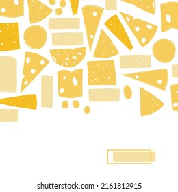 Vector background with hand-drawn cheese.