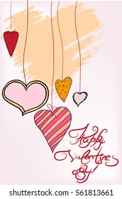 Vector background, hand-drawn heart on Valentine's Day. stylized paper. Doodle, sketch. Suitable as a backdrop for the banners, text ads, invitations and greetings.