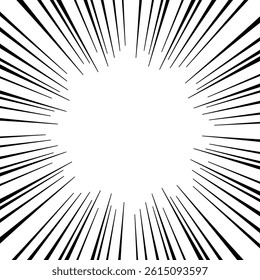 Vector background with hand-drawn radial lines