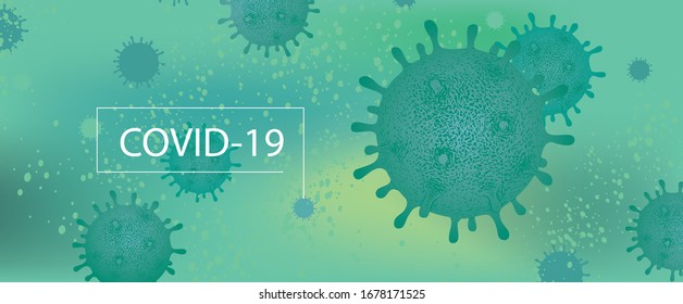 Vector background with hand-drawn virus cells. Global pandemic 2019-nCoV alert. Prevention of COVID-19. Novel Coronavirus outbreak that caused epidemic of pneumonia in China and Europe