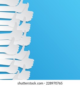 Vector background. up hands