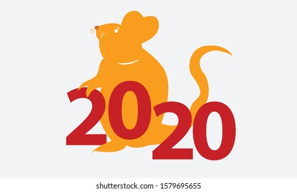 Vector Background of Happy Chinese New Year 2020 Rat