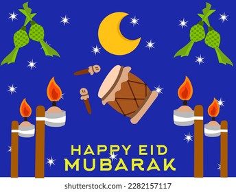 Vector background of happy eid mubarak 