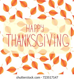 Vector background. Happy Thanksgiving. Foliage pattern. Eps10.