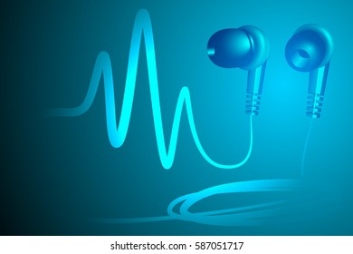 vector background headphones music