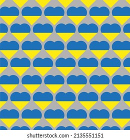 Vector background heart, color blue and yellow