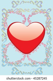 Vector  background with heart on top