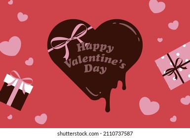 vector background with heart shaped chocolate and gift boxes for Valentine's day banners, greeting cards, flyers, social media wallpapers, etc.