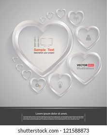 Vector background heart silver / business , love , valentine, simply ,clean and clear ,zen