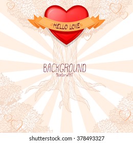 Vector background. Hearts.