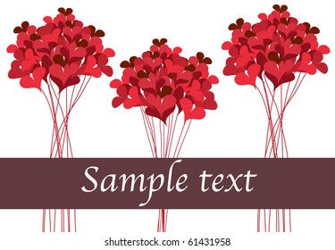 vector background with hearts.