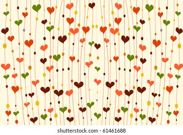 vector background with hearts.