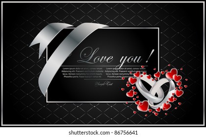 Vector background with the hearts