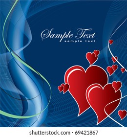 Vector Background with Hearts. Abstract Illustration.