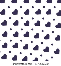Vector background of hearts, color purple