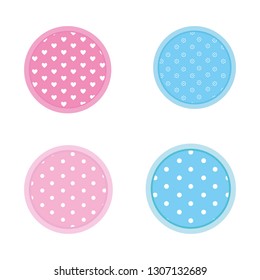 Vector background with hearts and dots. Pink background to decorate the maiden party. Paper design for a little princess. Bright pink abstract pattern for inviting kids. surprise doll