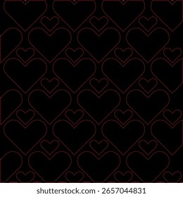 Vector background hearts, dotted line color red