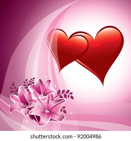 Vector Background with Hearts. Eps10. Valentines Illustration.
