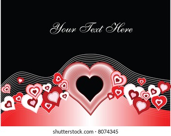 vector background of hearts flowing in a wave pattern. Great as a valentines day element.