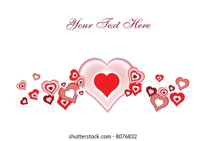 vector background of hearts flowing in a wave pattern. Great as a valentines day element.