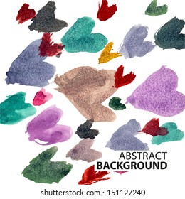 Vector background from hearts like watercolors