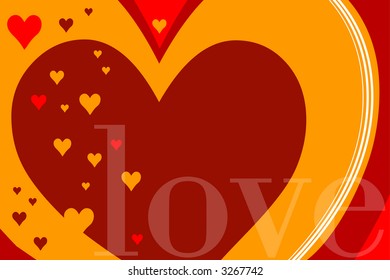 Vector background with hearts and love