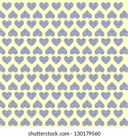 Vector background with hearts on light yellow