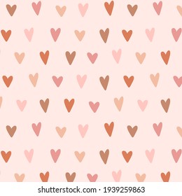 Vector background with hearts. Red hearts on a gentle background. Idea for packaging, textiles, cover, wallpaper, background, pattern.