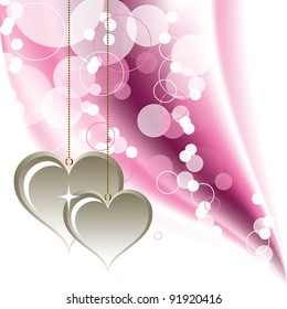 Vector Background with Hearts. Valentine Illustration.