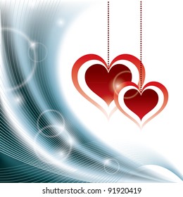 Vector Background with Hearts. Valentine Illustration.