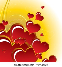 Vector Background with Hearts. Valentine Illustration.