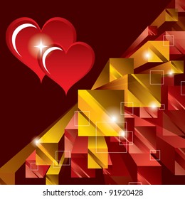 Vector Background with Hearts. Valentine Illustration.