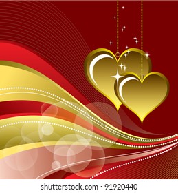 Vector Background with Hearts. Valentine Illustration.