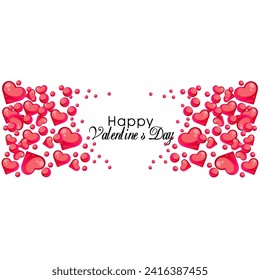 vector background with hearts for Valentine's Day, banner