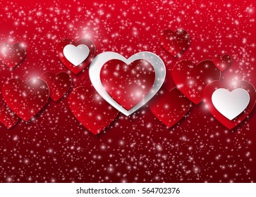 vector background with hearts, Valentine's Day