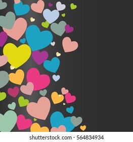 vector background with hearts, Valentine's Day