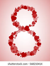 vector background with hearts, Valentine's Day