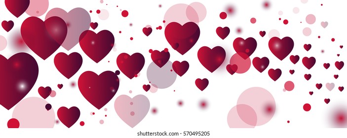 vector background with hearts, Valentine's Day